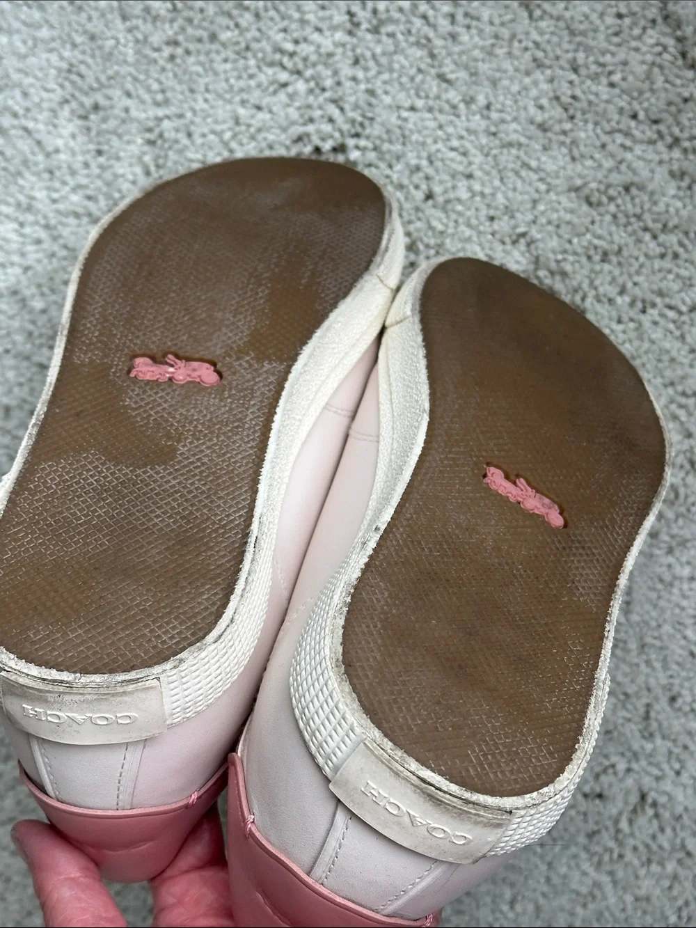 Coach C136 Chalk Pink Leather Low Top Sneakers Size 8.5